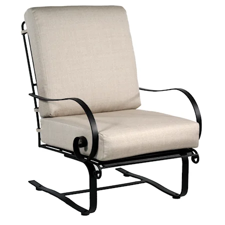 Lounge Chair with Spring Base and Curved Arms